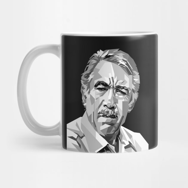 Anthony Quinn Portrait illustration in Grayscale by RJWLTG